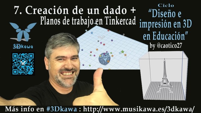 07. Creación de un dado + Trabajo con planos en @Tinkercad | #FlippedKawa