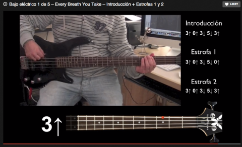 Bajo eléctrico 1 de 5 – Every Breath You Take – Introducción + Estrofas 1 y 2